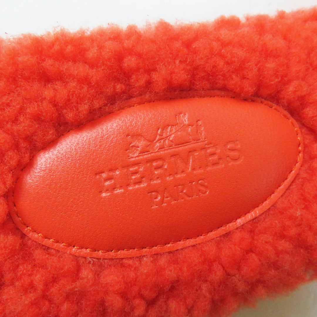 HERMES Sandals H212178Z Ramfer Orange Oran Women 36 1/2 Used Authentic