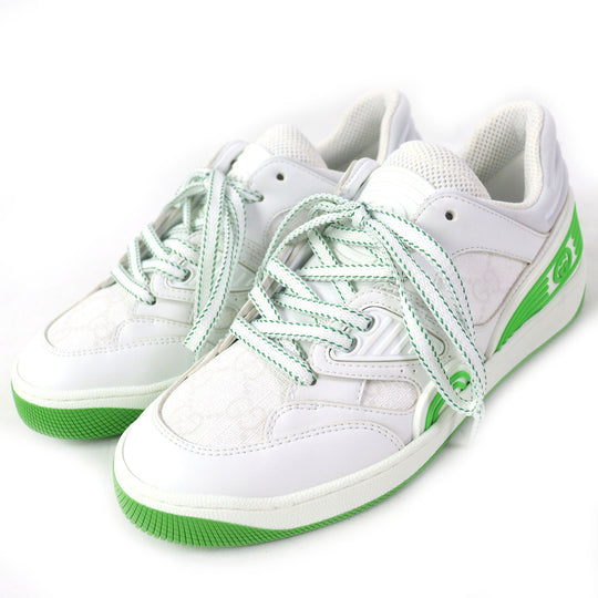 GUCCI Low cut sneakers 700290 PVC, Leather White green Women 35 Used Authentic