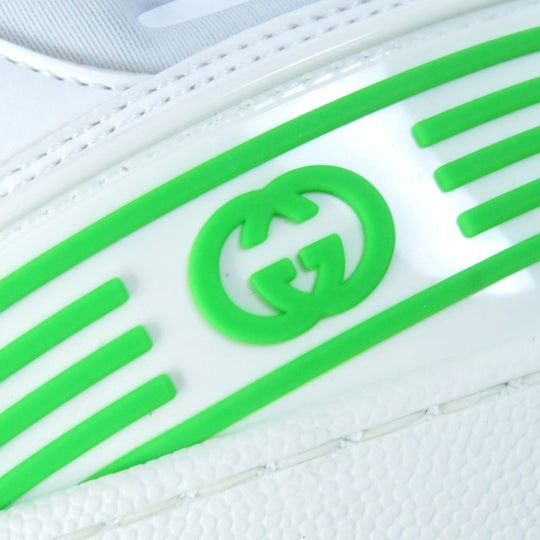 GUCCI Low cut sneakers 700290 PVC, Leather White green Women 35 Used Authentic