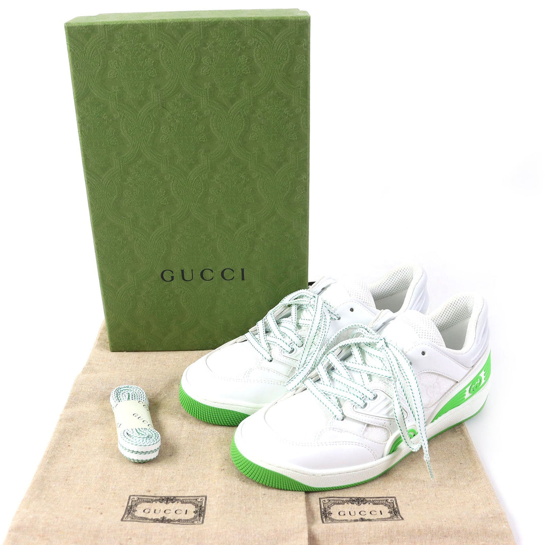 GUCCI Low cut sneakers 700290 PVC, Leather White green Women 35 Used Authentic