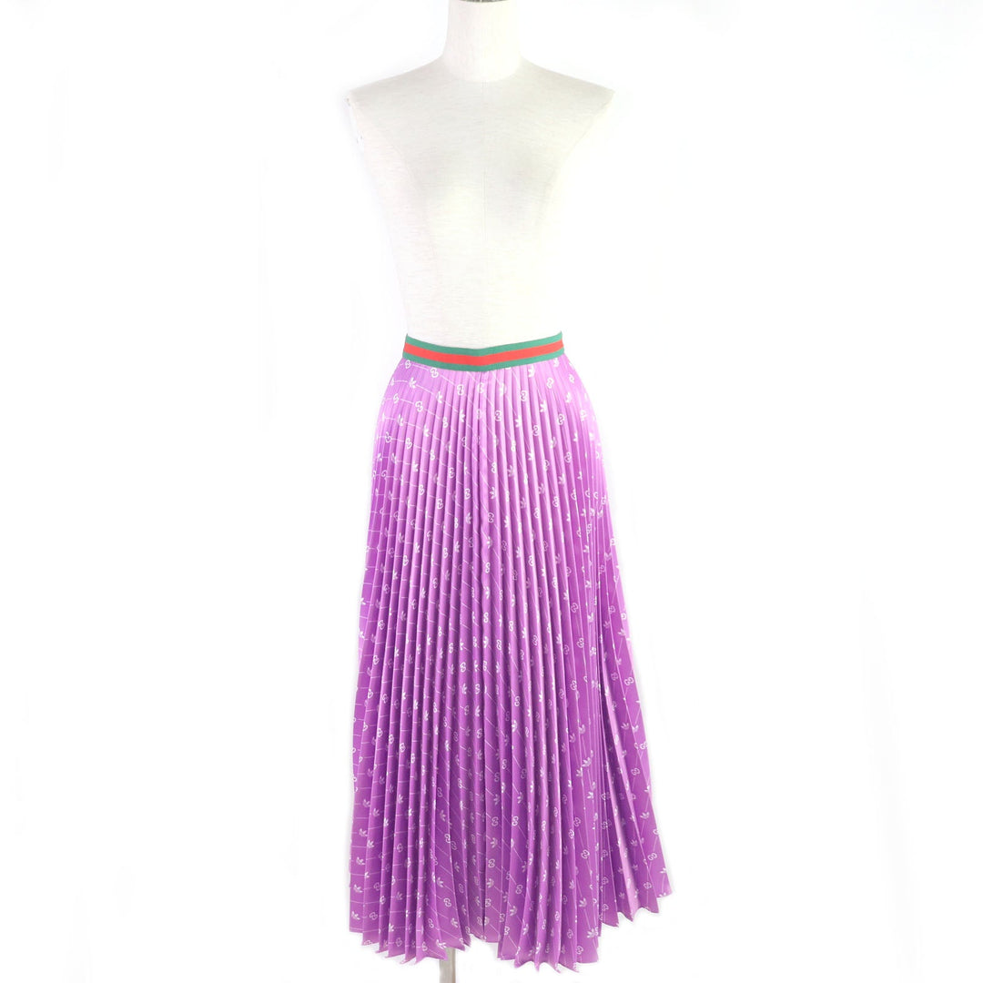 GUCCI Pleated skirt 696770 Main: 100% polyester, Part: 100% nylon purple Women 42 Used Authentic