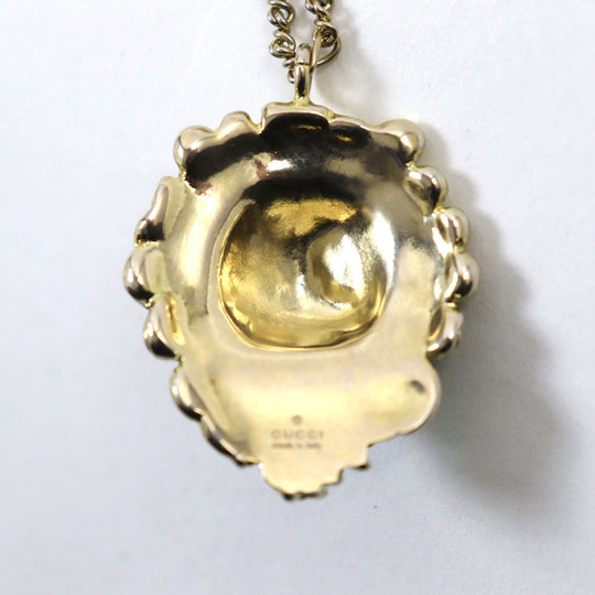 GUCCI Necklace Main: Gold Plated Part: Color Stone Gold green 412885 mens Used Authentic