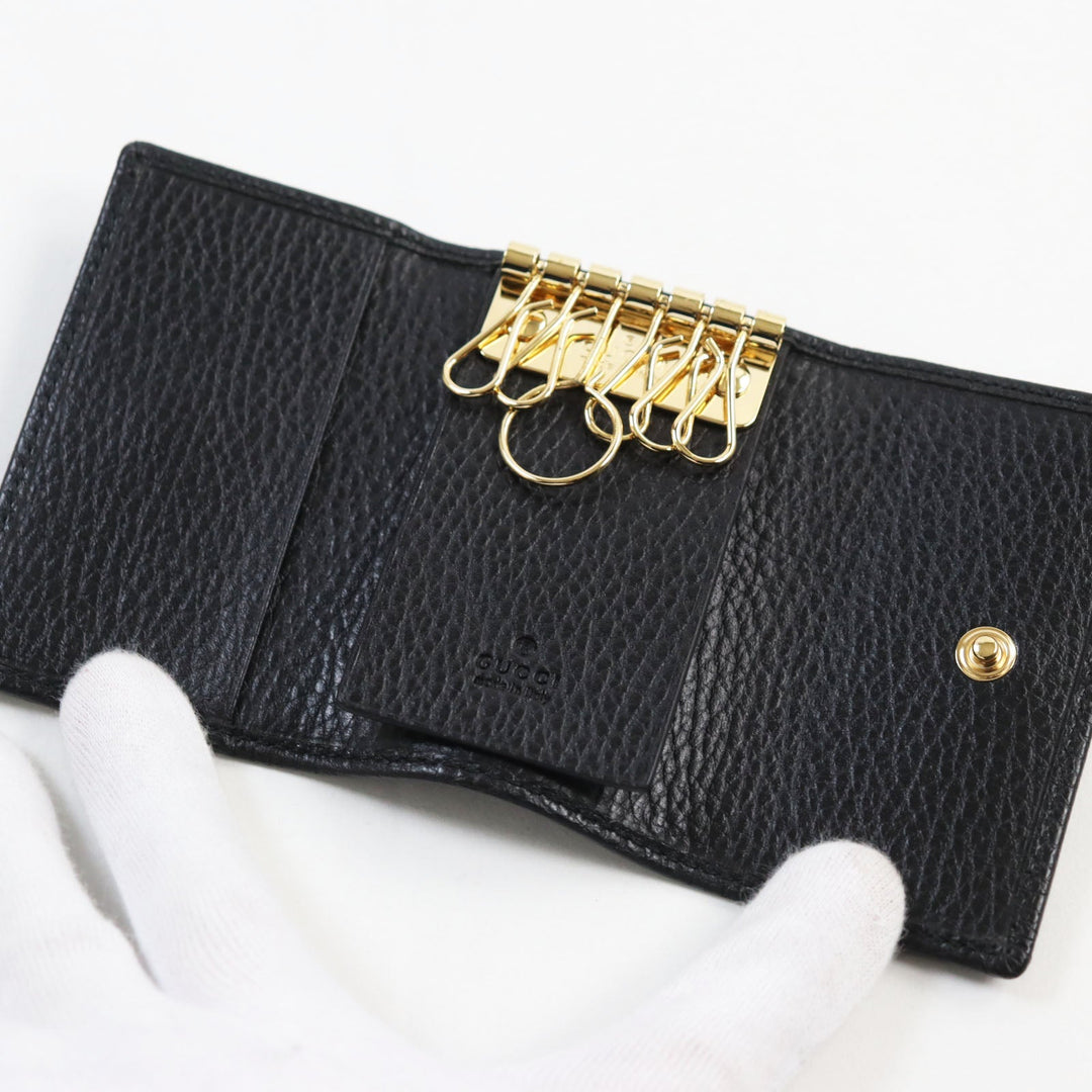 GUCCI Key case Key holder  456118 Main: Leather black mens Used Authentic