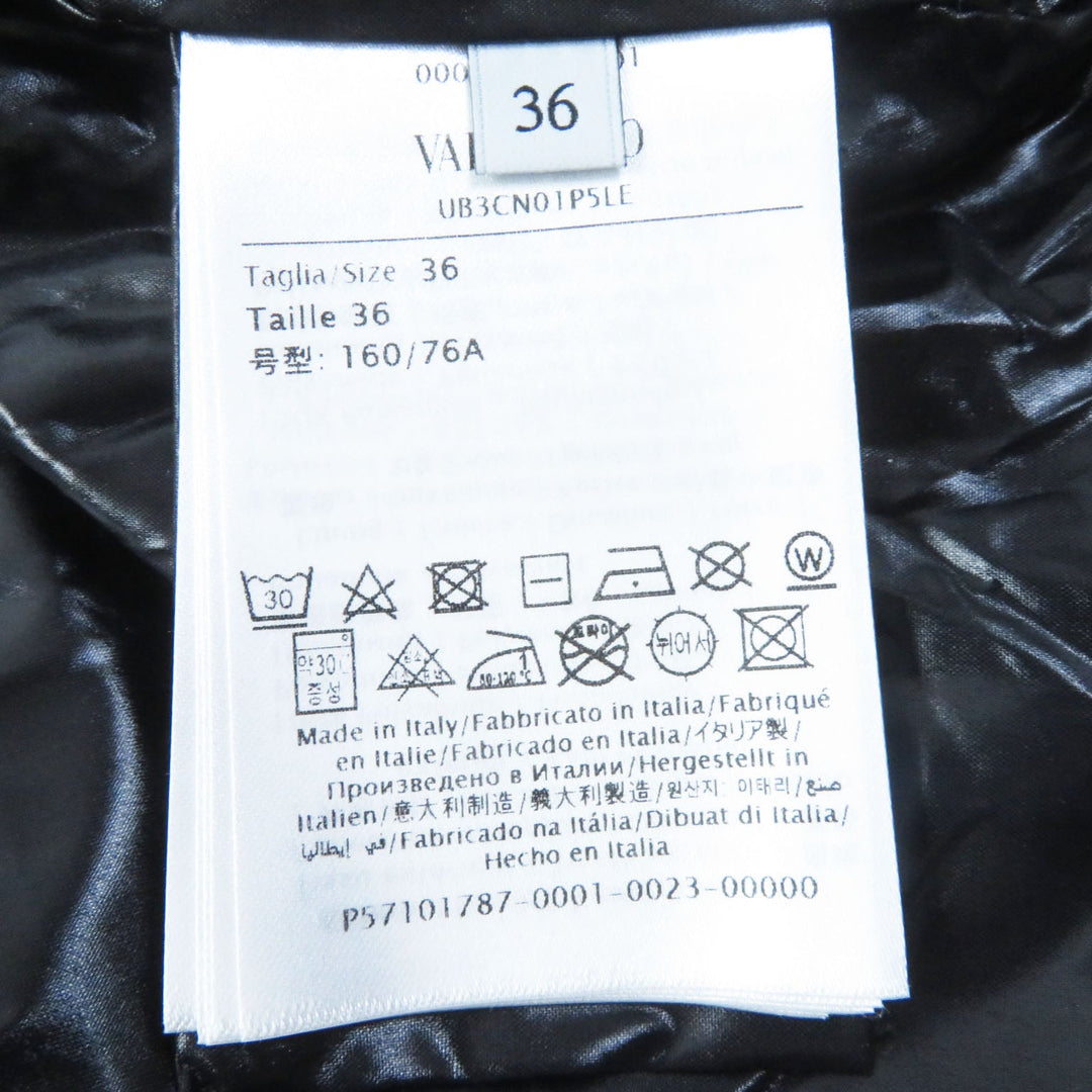 VALENTINO Down jacket UB3CN01P5LE Outer: 100% nylon, Lining: 100% nylon, Filling: 100% polyester, Filling: 80% down, Filling: 20% feather black Women 36 Used Authentic