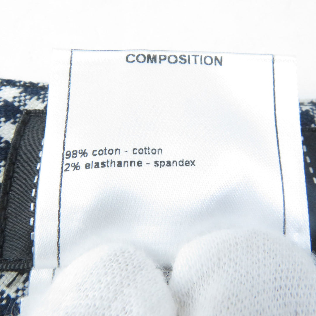 CHANEL Pants P53371 Main: 98% cotton, Main: 2% elastane (polyurethane) Navy white Women 34 Used Authentic