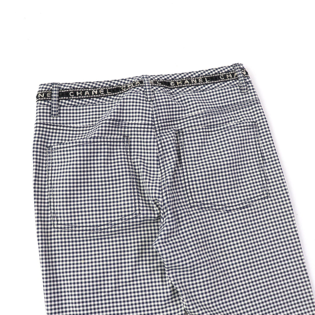 CHANEL Pants P53371 Main: 98% cotton, Main: 2% elastane (polyurethane) Navy white Women 34 Used Authentic