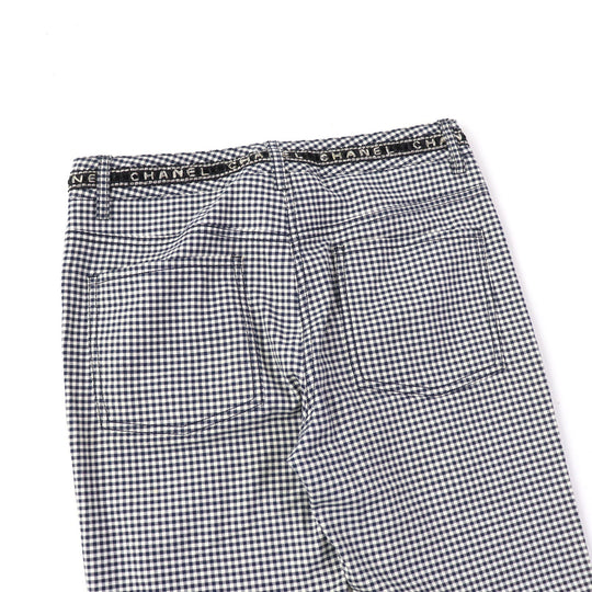 CHANEL Pants P53371 Main: 98% cotton, Main: 2% elastane (polyurethane) Navy white Women 34 Used Authentic