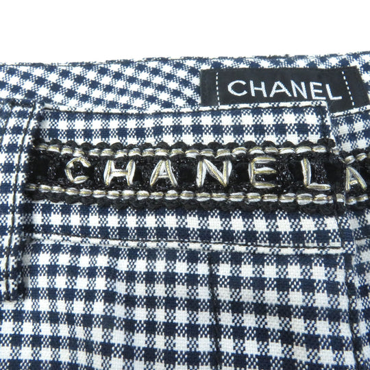 CHANEL Pants P53371 Main: 98% cotton, Main: 2% elastane (polyurethane) Navy white Women 34 Used Authentic