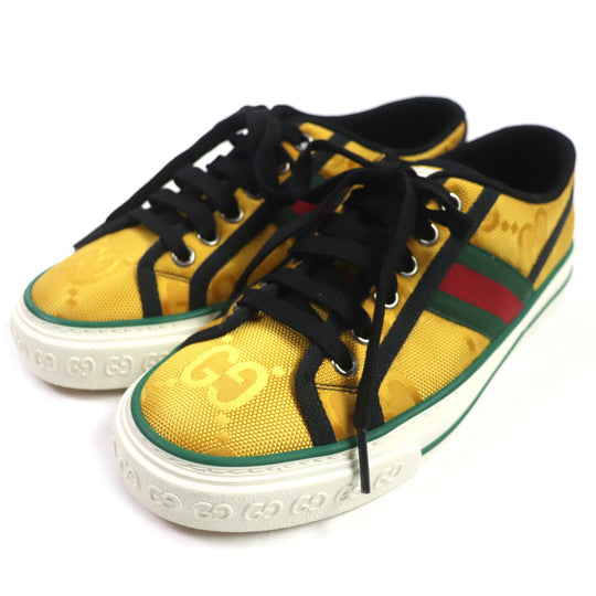 GUCCI Low cut sneakers 60110 Nylon yellow Sherry line Women 35.5 Used Authentic