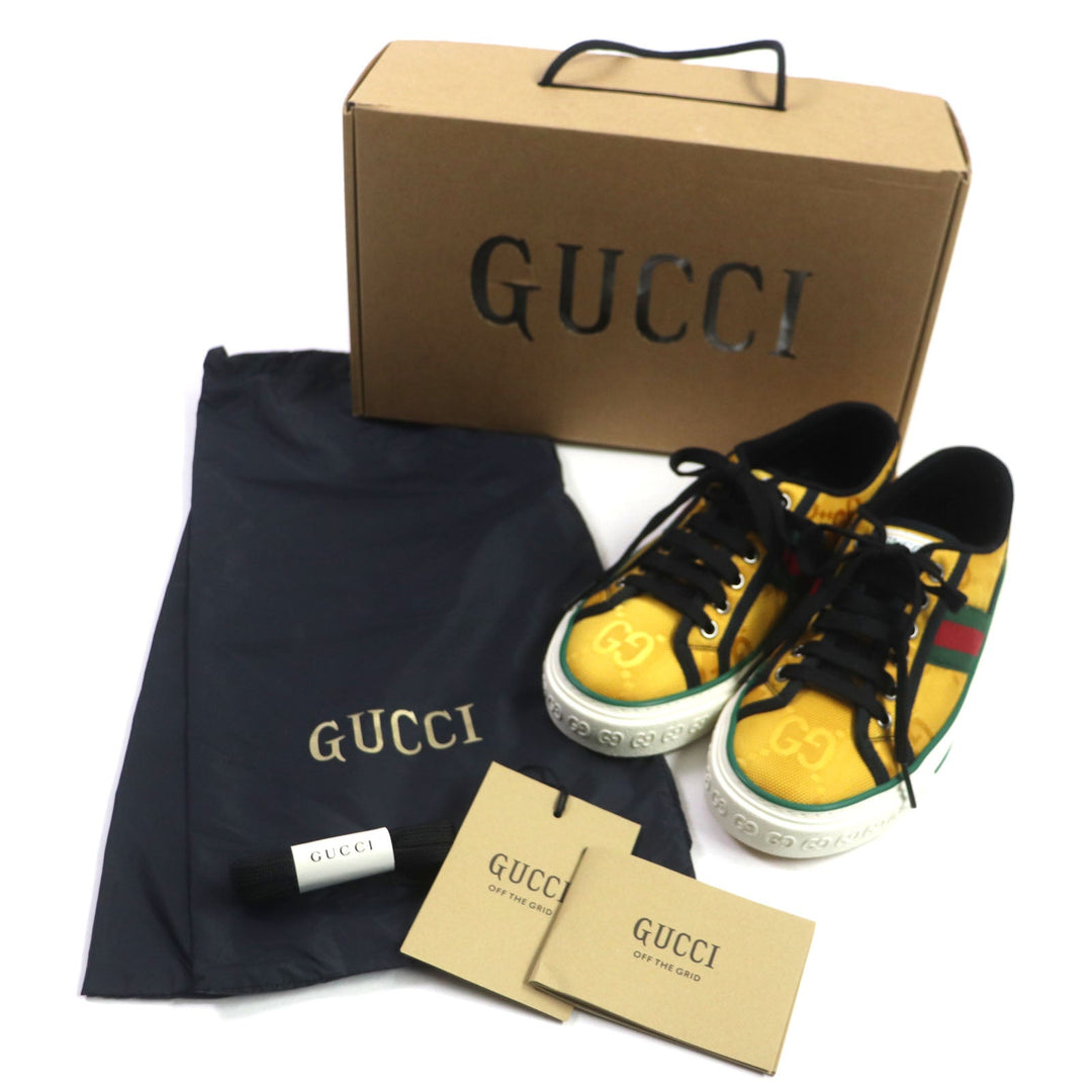 GUCCI Low cut sneakers 60110 Nylon yellow Sherry line Women 35.5 Used Authentic