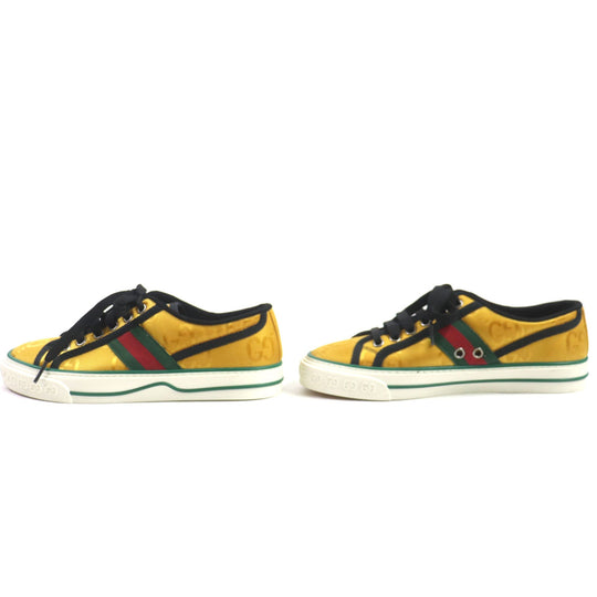 GUCCI Low cut sneakers 60110 Nylon yellow Sherry line Women 35.5 Used Authentic