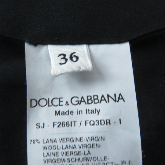 DOLCE&GABBANA ensemble Main: 78% wool, Main: 18% nylon, Main: 3% mohair, Main: 3% alpaca, Lining: 96% silk, : 3% alpaca Lining: 100% polyester black Women (Top) 36, (Bottom) 38 Used Authentic
