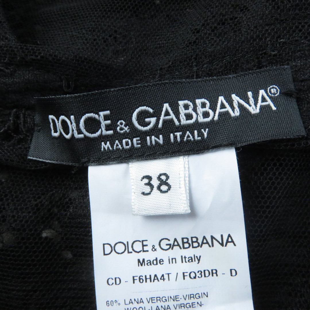 DOLCE&GABBANA ensemble Main: 78% wool, Main: 18% nylon, Main: 3% mohair, Main: 3% alpaca, Lining: 96% silk, : 3% alpaca Lining: 100% polyester black Women (Top) 36, (Bottom) 38 Used Authentic