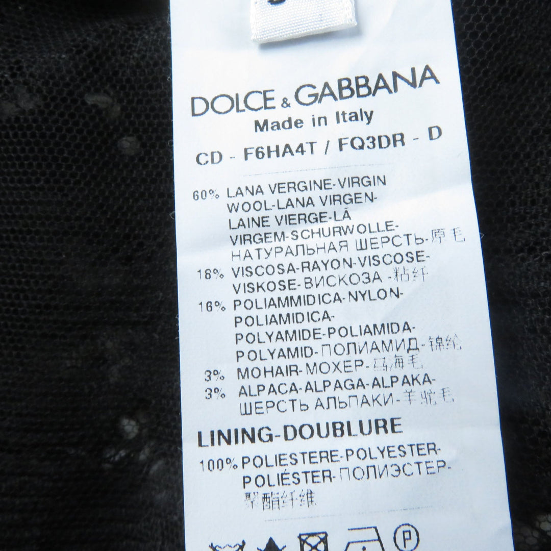DOLCE&GABBANA ensemble Main: 78% wool, Main: 18% nylon, Main: 3% mohair, Main: 3% alpaca, Lining: 96% silk, : 3% alpaca Lining: 100% polyester black Women (Top) 36, (Bottom) 38 Used Authentic