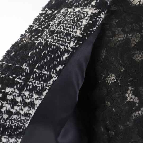 DOLCE&GABBANA ensemble Main: 78% wool, Main: 18% nylon, Main: 3% mohair, Main: 3% alpaca, Lining: 96% silk, : 3% alpaca Lining: 100% polyester black Women (Top) 36, (Bottom) 38 Used Authentic