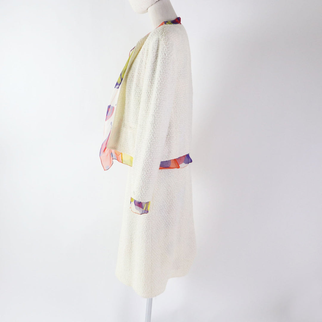 CHANEL setup 00T P15633 Outer: 75% nylon, Outer: 25% wool, Lining: 100% silk Ivoryx multi Women 40 Used Authentic