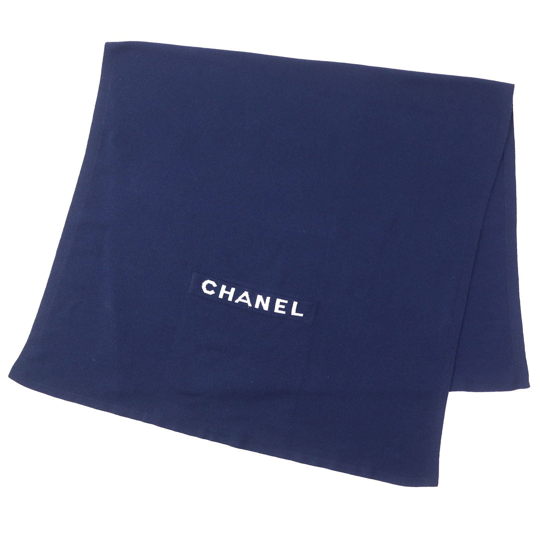 CHANEL Scarf 20C Main: 100% cashmere Navy Women Used Authentic