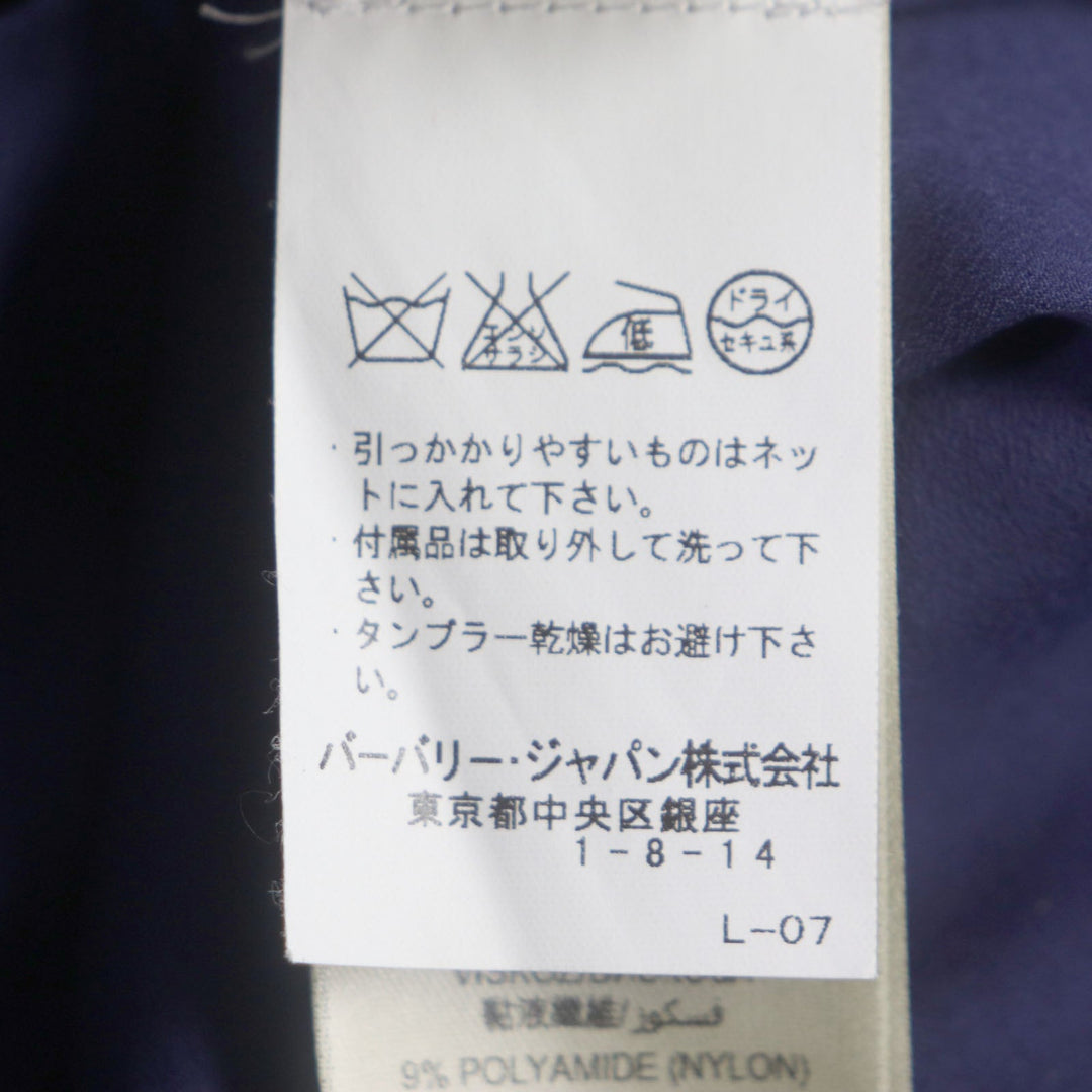 BURBERRY LONDON one piece Outer: 69% cotton, 22% viscose, 9% nylon; Lining: 100% polyester Navy Women 36 Used Authentic