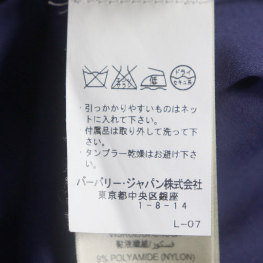 BURBERRY LONDON one piece Outer: 69% cotton, 22% viscose, 9% nylon; Lining: 100% polyester Navy Women 36 Used Authentic