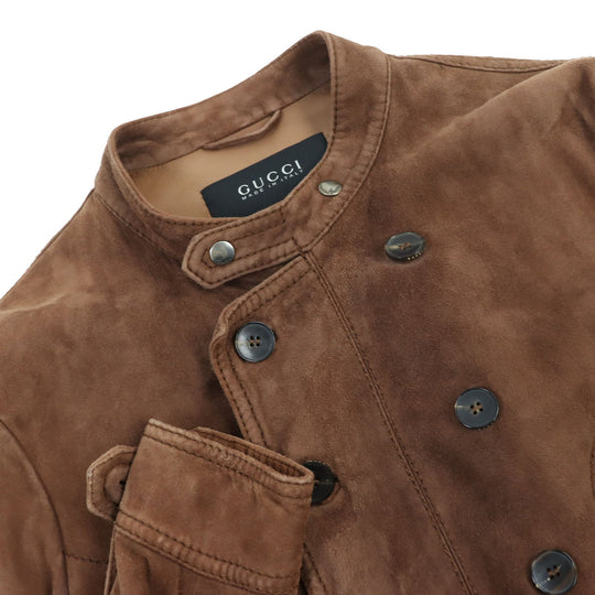 GUCCI leather jacket Main: Suede Brown mens 50 Used Authentic