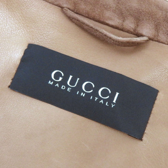 GUCCI leather jacket Main: Suede Brown mens 50 Used Authentic