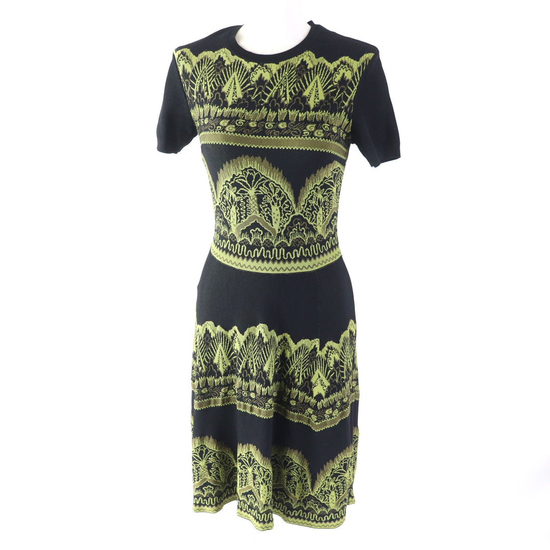VALENTINO one piece Main: 67% rayon, Main: 26% silk, Main: 7% polyester Black green Women S Used Authentic