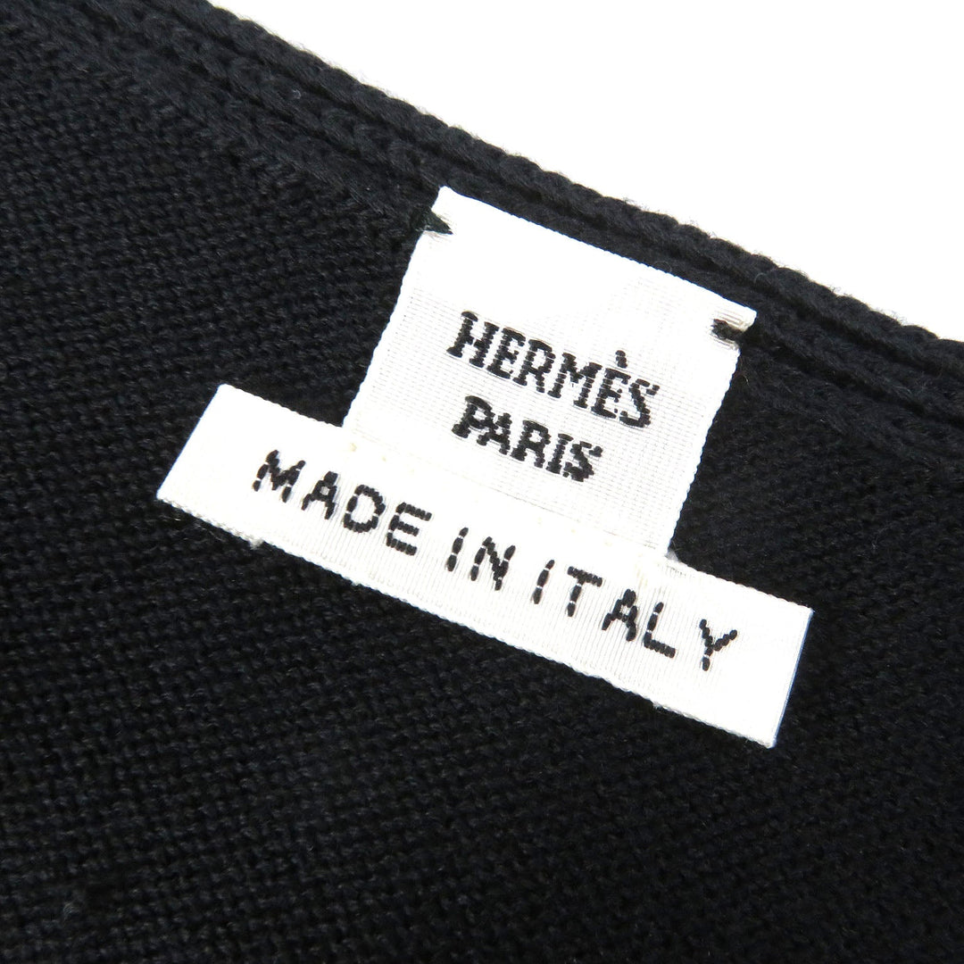 HERMES one piece Main: 55% silk, Main: 45% cotton black Women 38 Used Authentic