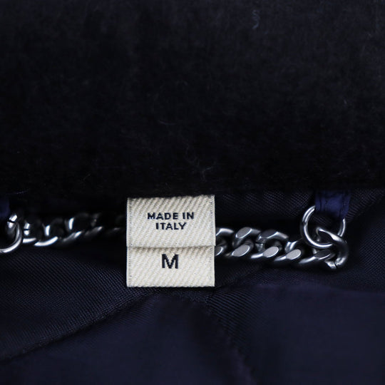 Burberry Prorsum Blouson Outer: 100% polyamide (nylon), Lining: 55% acetate, Lining: 45% viscose (rayon), Filling: 100% polyester, Part: 90% cotton, : 8% polyamide (nylon), : 2% elastane, Part: Lamb leather blue mens M Used Authentic