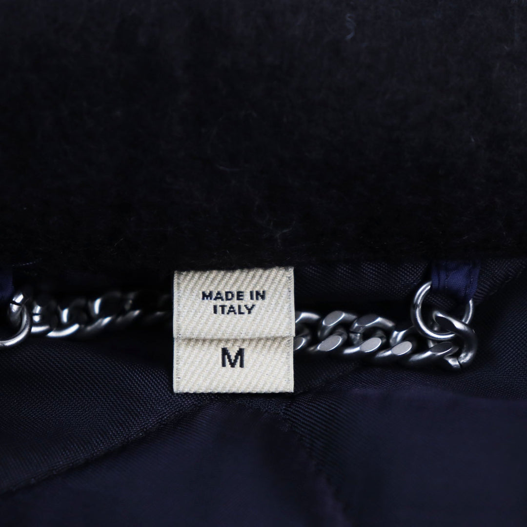 Burberry Prorsum Blouson Outer: 100% polyamide (nylon), Lining: 55% acetate, Lining: 45% viscose (rayon), Filling: 100% polyester, Part: 90% cotton, : 8% polyamide (nylon), : 2% elastane, Part: Lamb leather blue mens M Used Authentic