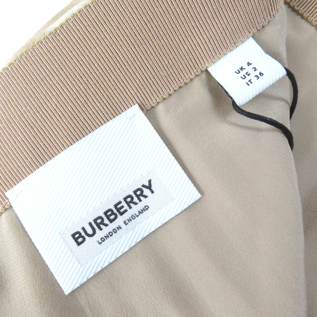 BURBERRY Pleated skirt 8024292 Main: 100% polyester, Lining: 100% silk Beige type Women 36 Used Authentic
