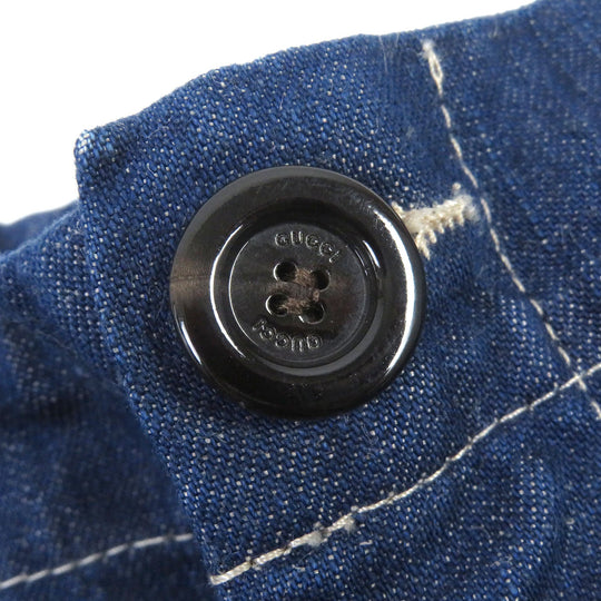 GUCCI Pants 626424 Main: 62% cotton, Main: 38% linen, Part: Cowhide Indigo blue mens 46 Used Authentic