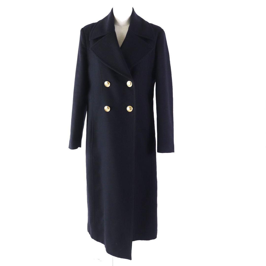 VALENTINO coat WB3CA5U515E Outer: 90% wool, Outer: 10% cashmere, Lining: 50% cotton, Lining: 50% polyester, Pocket lining: 100% cupra Dark navy Women 42 Used Authentic
