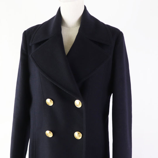 VALENTINO coat WB3CA5U515E Outer: 90% wool, Outer: 10% cashmere, Lining: 50% cotton, Lining: 50% polyester, Pocket lining: 100% cupra Dark navy Women 42 Used Authentic