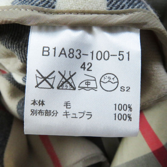 BURBERRY LONDON trench coat B1A83-100-51 Outer: 100% cotton, Lining: Cotton, Lining: Cupra, Accessories: Cowhide Lining: 100% wool Lining (separate fabric): 100% cupra beige Women 42 Used Authentic