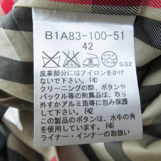 BURBERRY LONDON trench coat B1A83-100-51 Outer: 100% cotton, Lining: Cotton, Lining: Cupra, Accessories: Cowhide Lining: 100% wool Lining (separate fabric): 100% cupra beige Women 42 Used Authentic