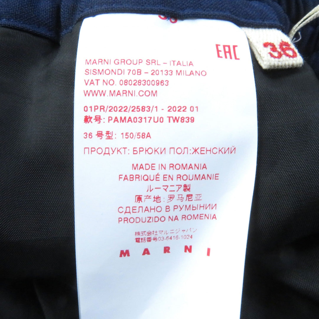MARNI Cropped pants PAMA0317U0 Outer: 100% wool, Lining: 100% rayon, Part: 100% cotton Navy Women 36 Used Authentic