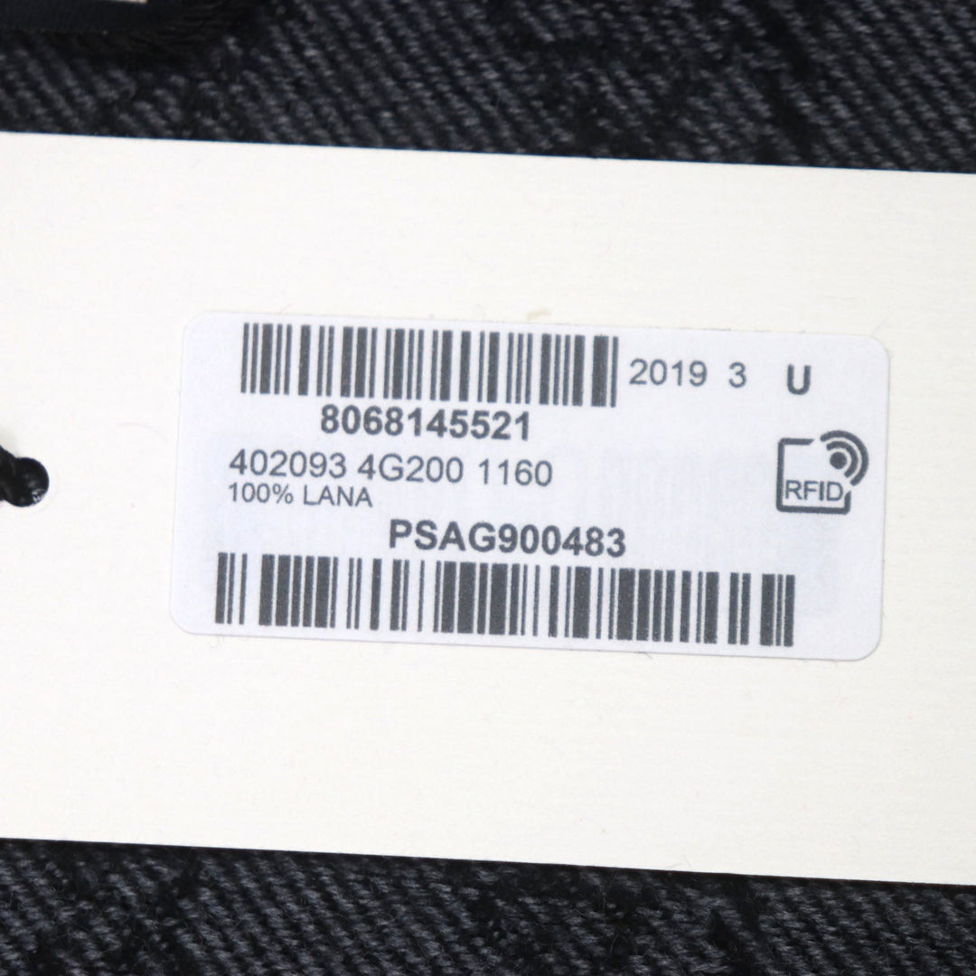 GUCCI Scarf 402093 Main: 100% wool Gray black mens Used Authentic