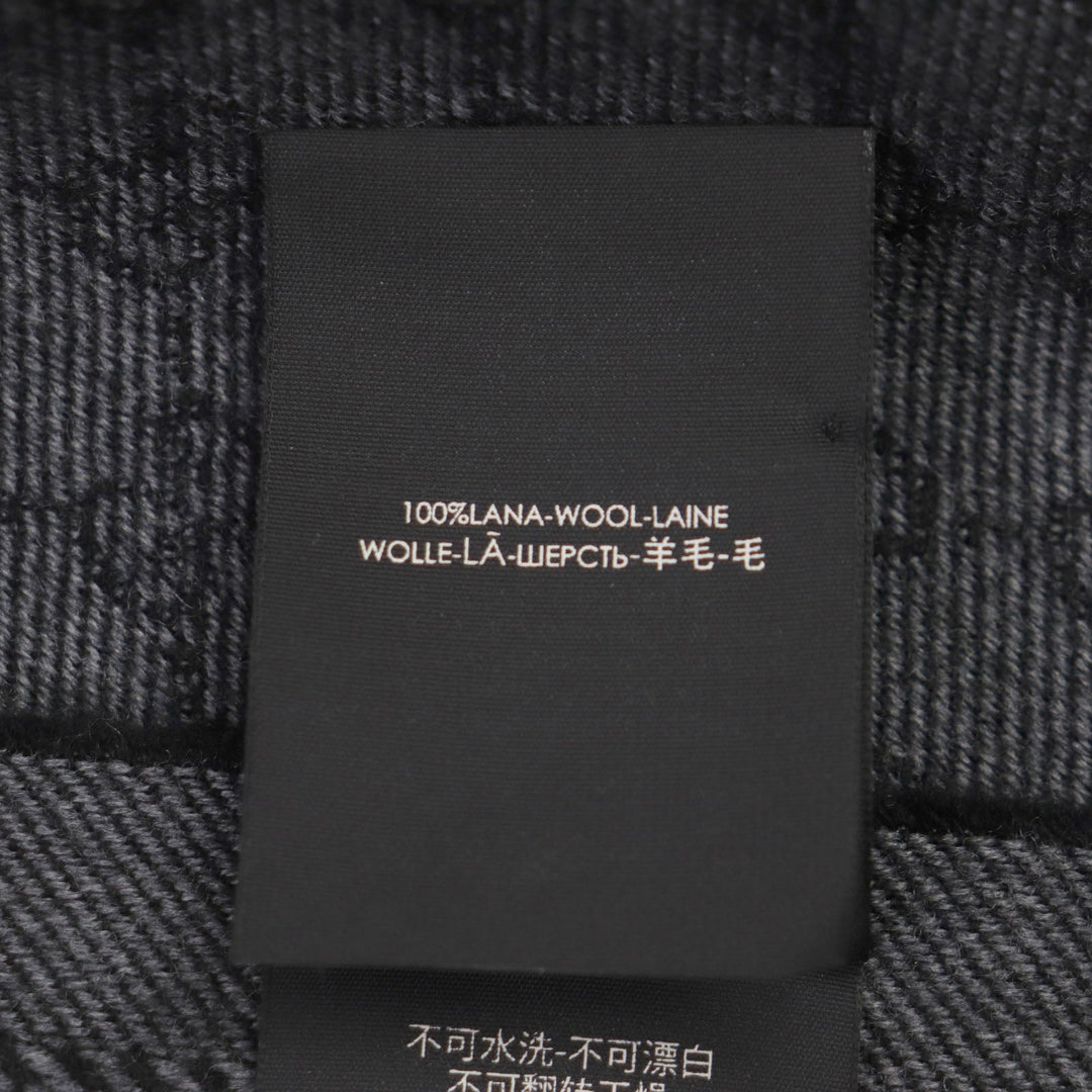 GUCCI Scarf 402093 Main: 100% wool Gray black mens Used Authentic