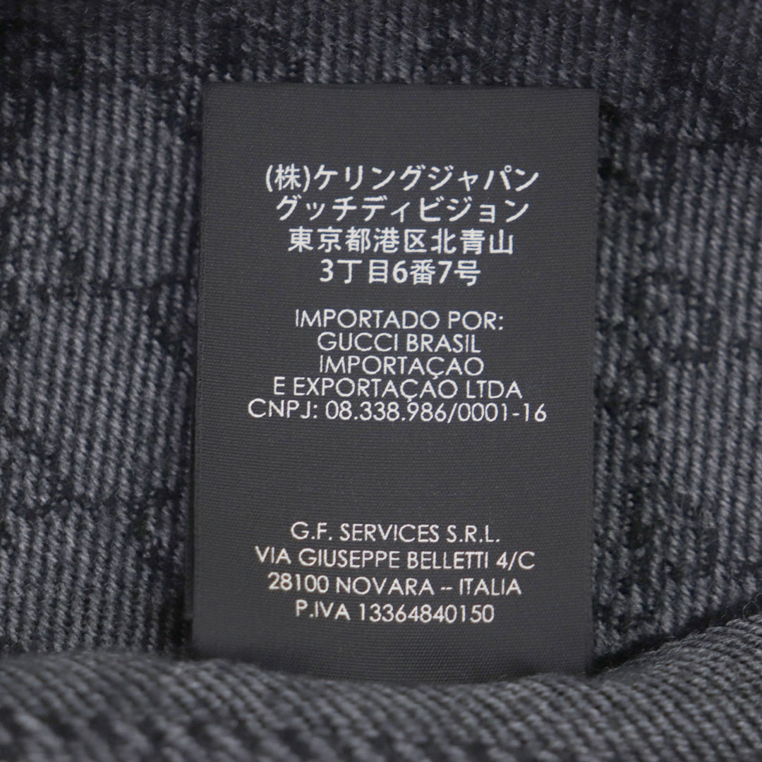 GUCCI Scarf 402093 Main: 100% wool Gray black mens Used Authentic