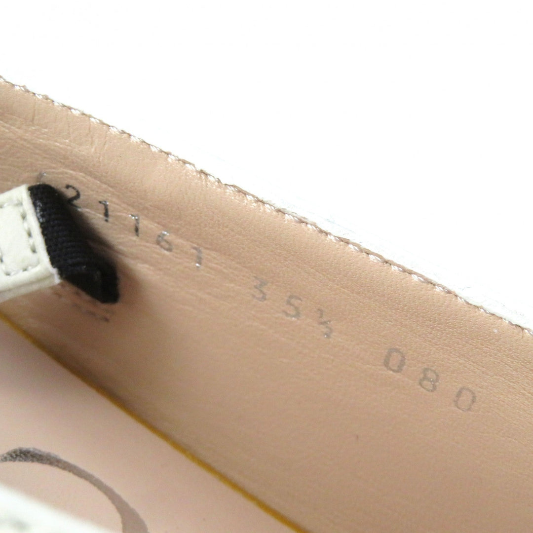 GUCCI pumps 621161 Main: Leather Ivory Women 35 1/2 Used Authentic