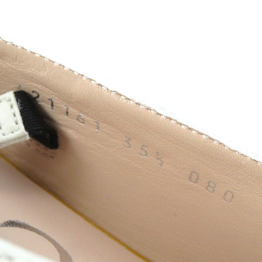 GUCCI pumps 621161 Main: Leather Ivory Women 35 1/2 Used Authentic