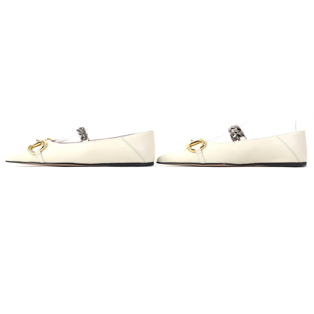 GUCCI pumps 621161 Main: Leather Ivory Women 35 1/2 Used Authentic