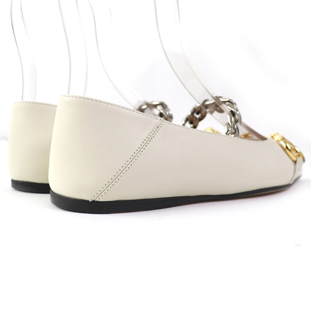 GUCCI pumps 621161 Main: Leather Ivory Women 35 1/2 Used Authentic