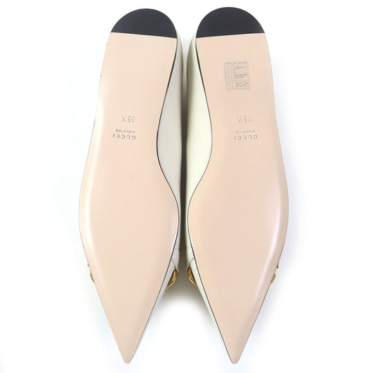 GUCCI pumps 621161 Main: Leather Ivory Women 35 1/2 Used Authentic