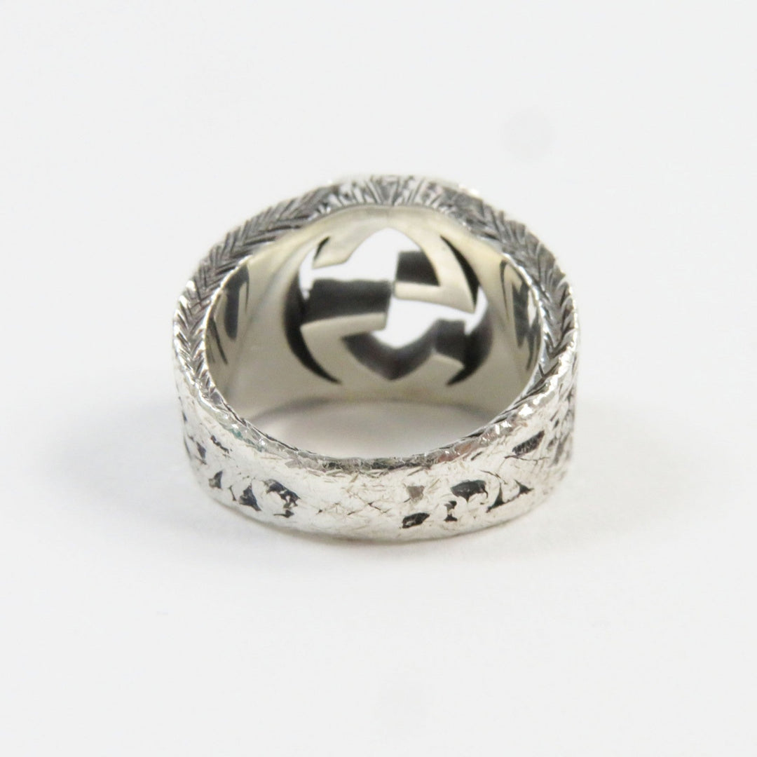 GUCCI Ring 455302-J8400-0811 Main�FAG925 Silver Arabesque Interlocking G mens 14 Used Authentic