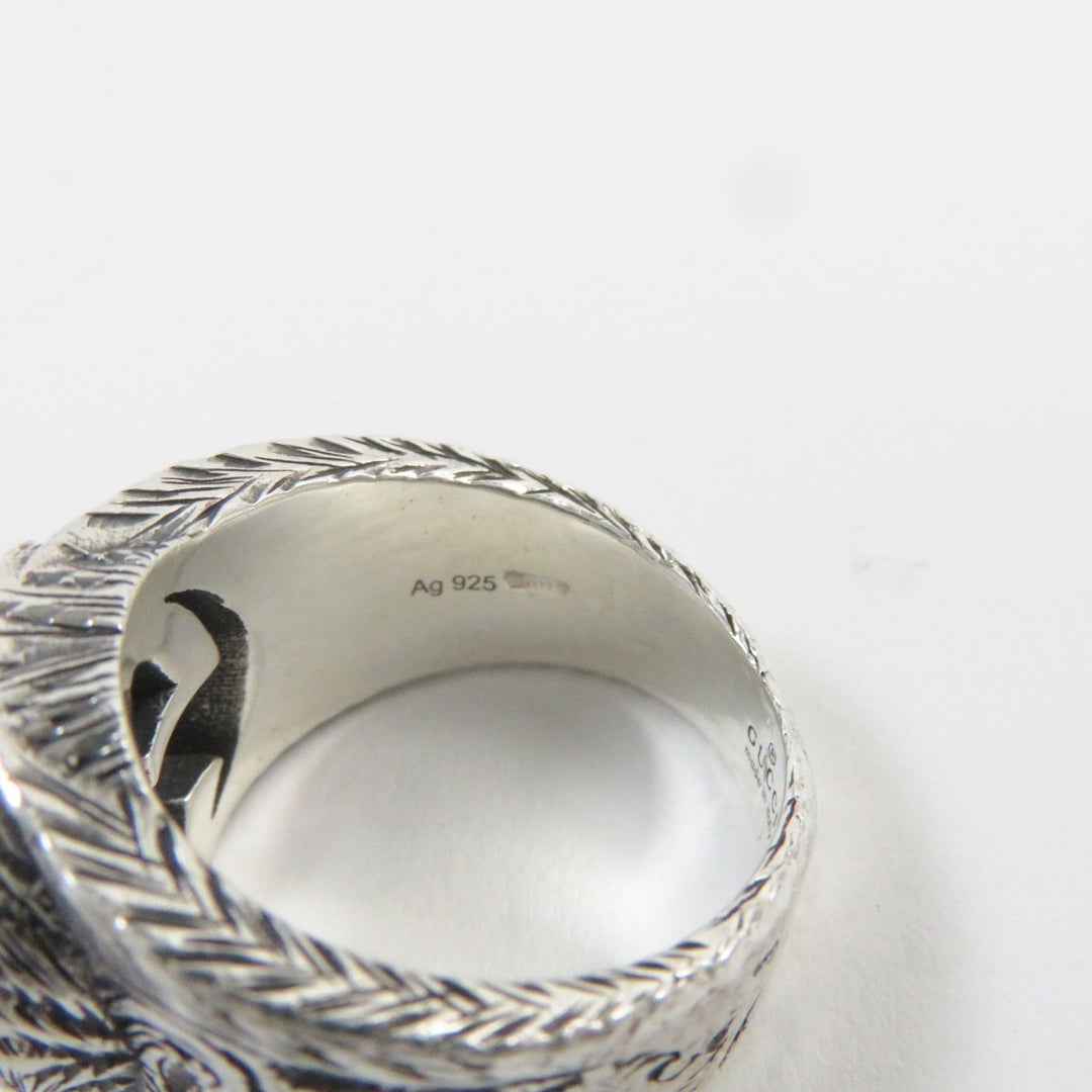 GUCCI Ring 455302-J8400-0811 Main�FAG925 Silver Arabesque Interlocking G mens 14 Used Authentic