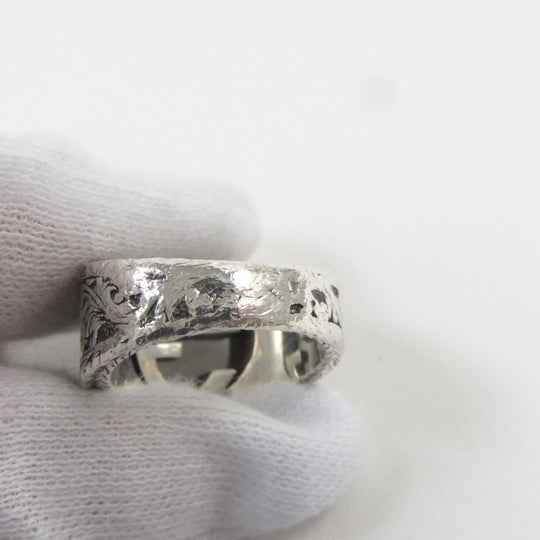 GUCCI Ring 455302-J8400-0811 Main�FAG925 Silver Arabesque Interlocking G mens 14 Used Authentic