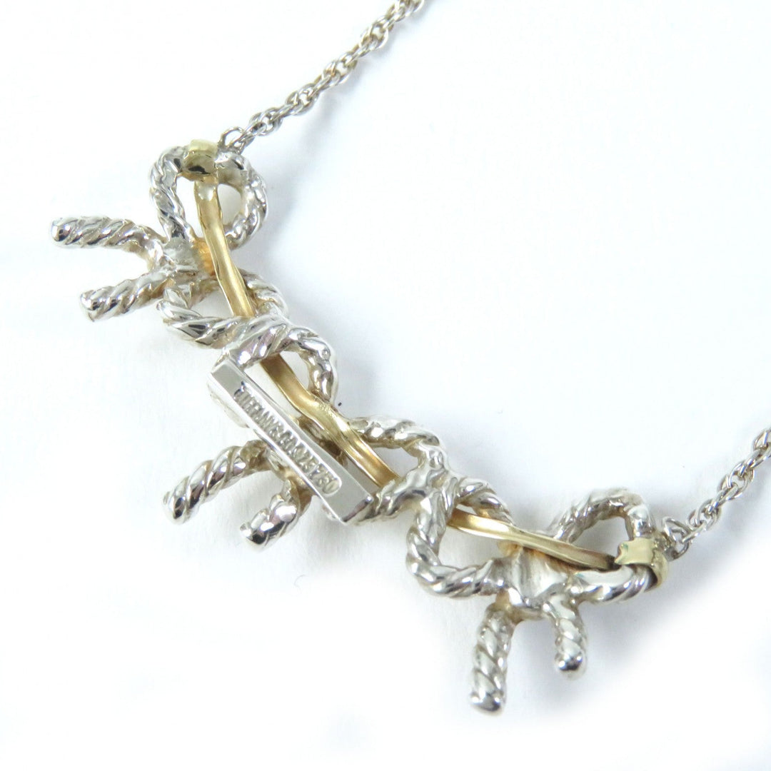 TIFFANY&Co. Necklace Main: SV925, Part: 750 Silver gold Women Used Authentic