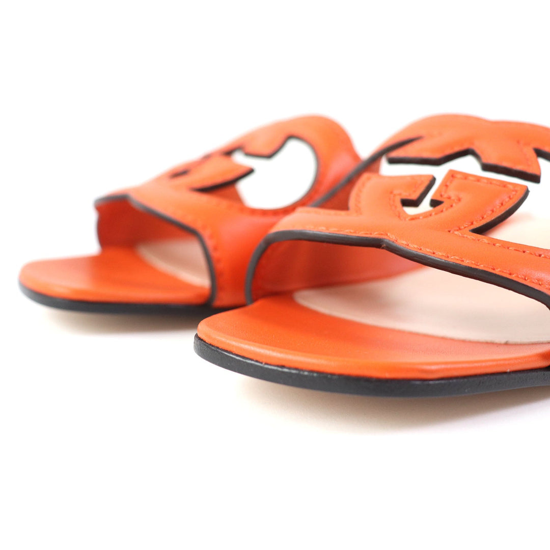 GUCCI Sandals 694451 Main: Leather Orange Women 36 Used Authentic
