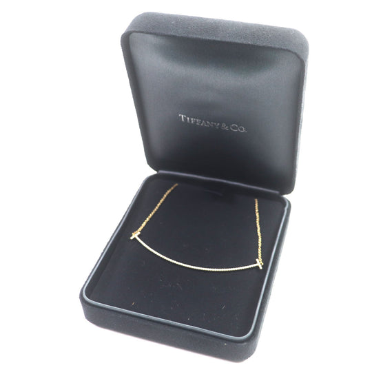 TIFFANY&Co. Necklace Main: AU750, Part: Diamond gold T Smile Women Used Authentic